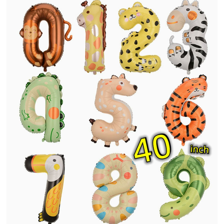 40 İnç Hayvan Numarası Folyo Balonlar