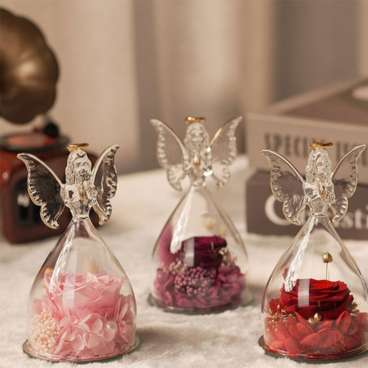 Cam Melek Korunmuş Çiçek Hediyesi